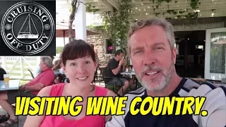 Biking Wine Country, Cider Tastings. A windstorm drags our boat away without us.  Ep78
