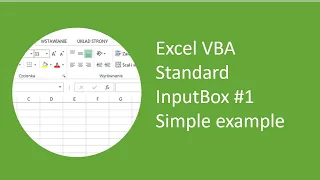 Excel VBA Standard InputBox - Simple example