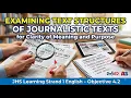 Examining Text Structures of Journalistic Texts for Clarity of Meaning and Purpose