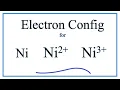 Electron Configuration for Ni Ni2 and Ni3 Nickel and Nickel Ions