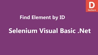 Selenium Visual Basic Net Find Element by ID