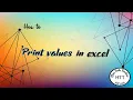 IGCSE ICT 0417 Printing values in a spreadsheet excel