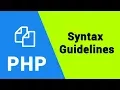 PHP Tutorial Syntax Guidelines and Rules for Beginners