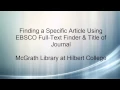Find Specific Article Using EBSCO Full Text Finder