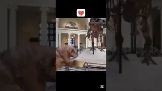 رد فعل احد الديناصورات بعد رؤية تمثال جده 