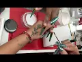 Real client appointment Acrylic nail design Fill-in Gel nail polish encapsulated design