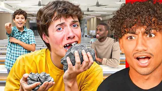 KID EATS ROCKS FOR LUNCH..