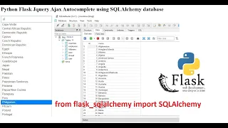 Python Flask Jquery Ajax Autocomplete using SQLAlchemy database