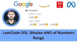 Solving LeetCode 201 Bitwise AND of Numbers Range Bit Manipulation Google Apple Amazon