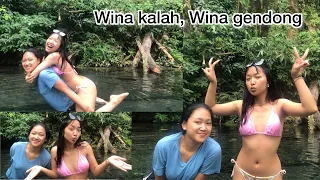 main guntung batu kertas di sungai suganing