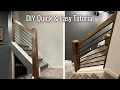 Finishing Basement DIY Stair Railing Farmhouse Iron Baluster Newel Post Installation