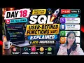 Day 18 SQL User-Defined Functions UDF Explained ACID Properties SQL Full Course