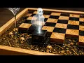 Ghosts of the Golden Board - Floating Oak and Epoxy Chessboard