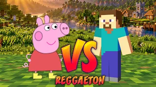 Peppa Pig vs Steve Minecraft Batalla de Reggaeton Animada 4K