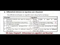9th ch Differentiate between algorithm and flowchart