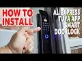 AliExpress Smart Door Lock Installation Review Face Recognition Fingerprint Key Fob