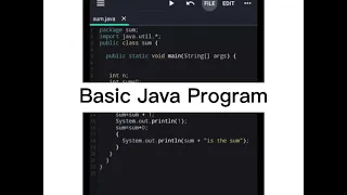 Basic Java Program using JAVA N-IDE application