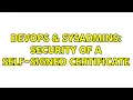 DevOps SysAdmins Security of a self-signed certificate 2 Solutions