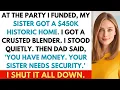 Parents Gave My Sister a $450K Property at Dinner. I Got a Gift Card. So I Called the Bank Mid-Bite