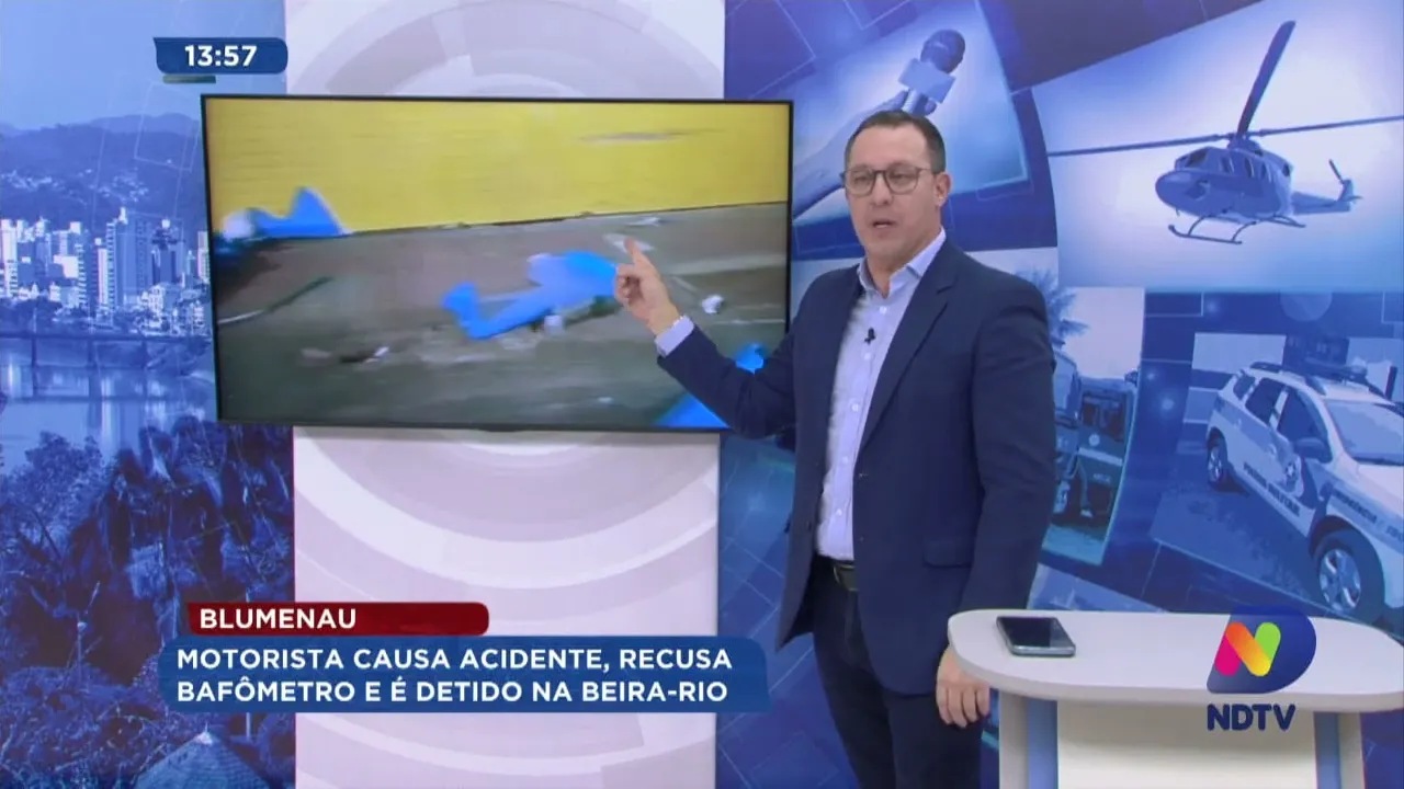 Blumenau: motorista causa acidente, recusa bafômetro e é detido na Beira-Rio