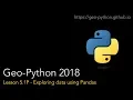 Geo-Python Lesson 5 1P - Exploring data using Pandas