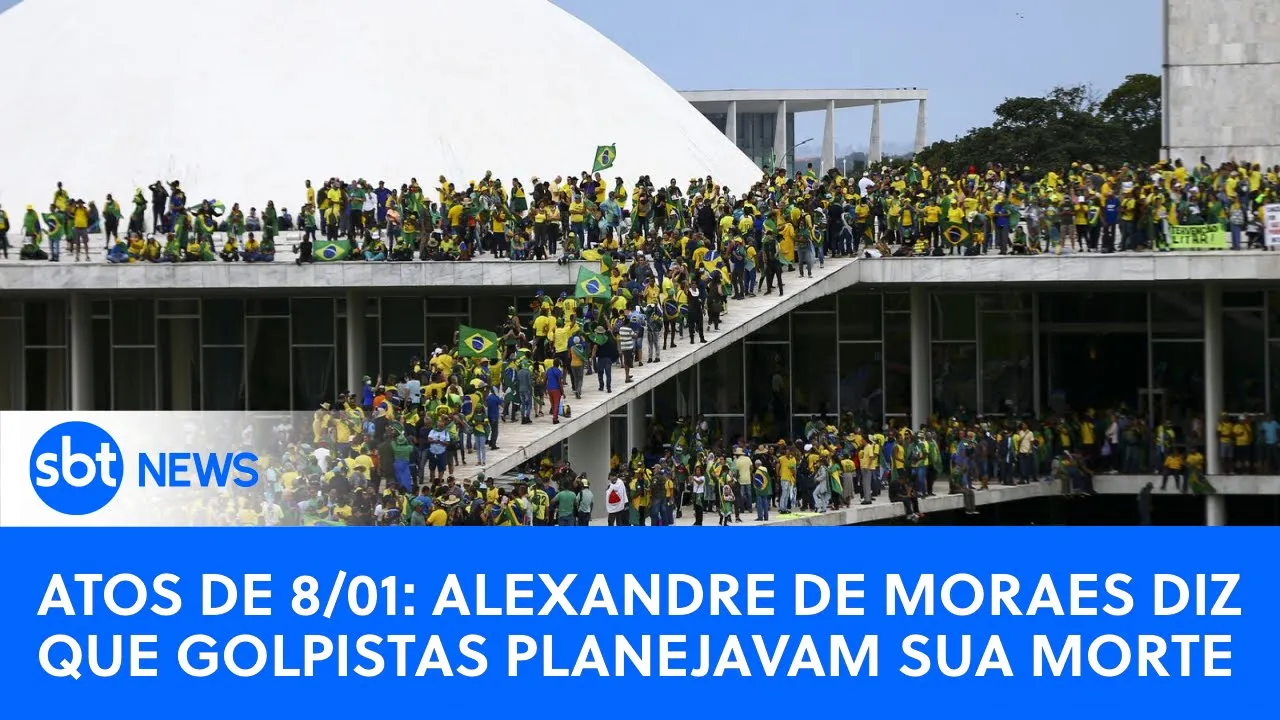????SBT News na TV: Moraes diz que golpistas planejavam sua morte; Brasília reforça segurança para 8/01