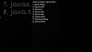 Java Language Java class libraries