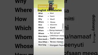 Hiika Ingliffaa Gara Afaan Oromootti English Vocabulary Spokenenglish Learning Afaanoromoo 