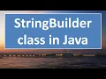 StringBuilder class in JAVA