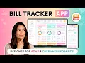 Bill Tracker App for AD Overwhelmed Minds Recurring Bills Budgets Reports