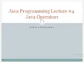 Java programming Lecture 4