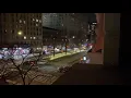 SEVERAL PRIVATE ESCORT VEHICLES ESCORTING MASSIVE STEEL COLUMN ON BROADWAY IN MANHATTAN NEW YORK