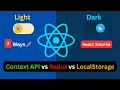How to Add Dark Mode in React Theme Toggling with Local Storage Context API Redux Toolkit