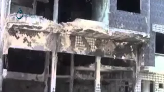 وكالة قاسيون   حمص الرستن بناء مدمر بالكامل جراء قصف الطيران الحربي وقصف كتيبة الهندسة          دندنها