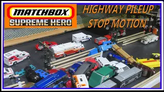 matchbox supreme hero highway car pileup stop motion ep05