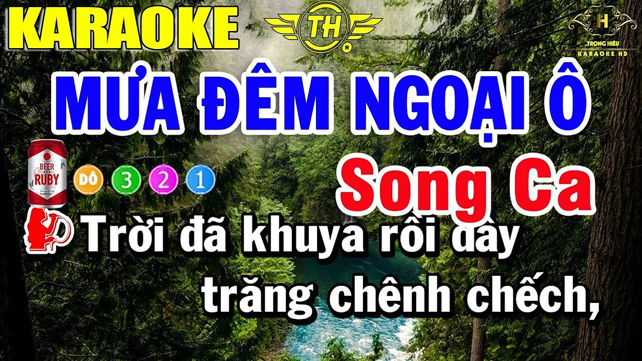 Mưa Đêm Ngoại Ô Karaoke Song Ca | Trọng Hiếu