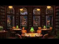 Fall Library Cafe Ambience with Calm Jazz Music & Rain for Studying, Focus, & Relaxation