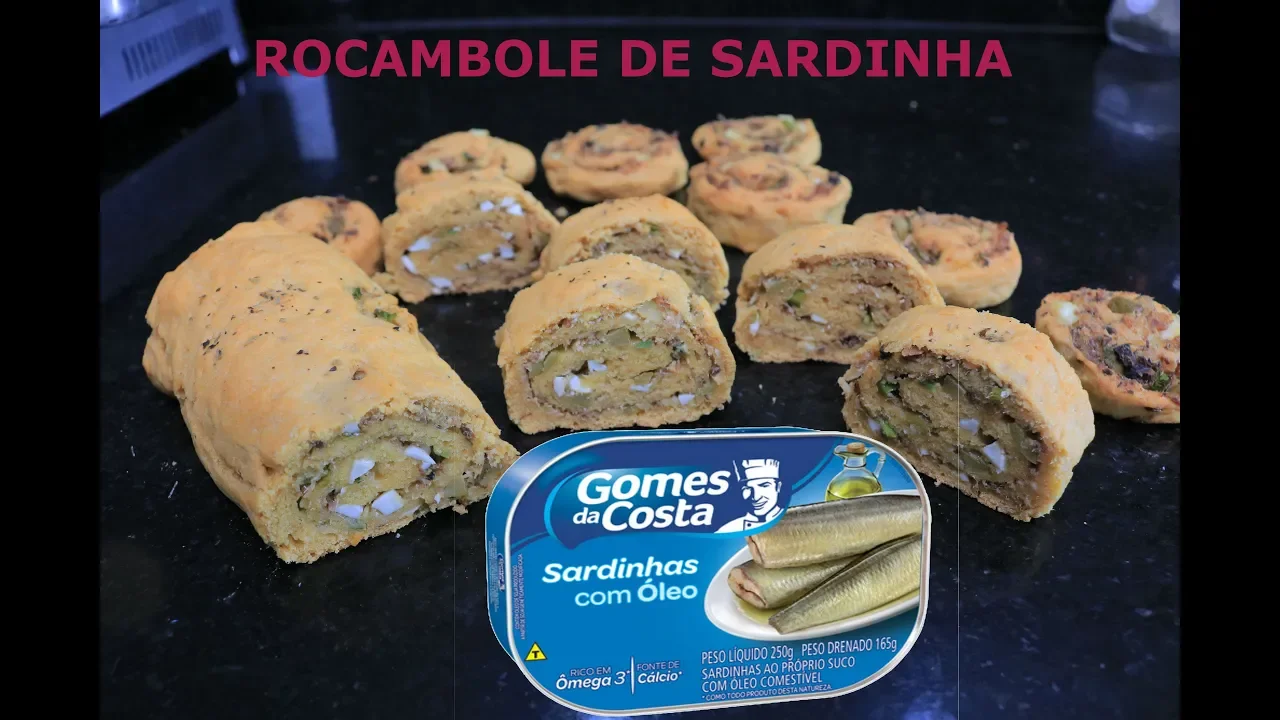ROCAMBOLE COM SARDINHA ESSE SALGADO ASSADO/ RENDE MUITO E GASTA POUCO!