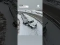 Trucks Cars Slide on Snow Ice on I-55 in Memphis