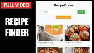 Build a Recipe Finder App with HTML CSS JavaScript - From Scratch