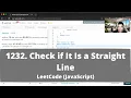 How to Solve 1232 Check if It Is a Straight Line on LeetCode - Javascript