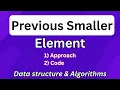Previous Smaller Element Explained Stack Approach DSA Interview Preparation