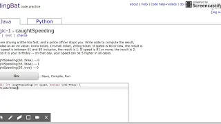 Coding Bat Part 3 Caught Speeding
