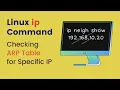 Bash script with Checking ARP Table for Specific IP Address with ip command
