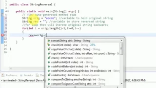 How to reverse a string in java without reverse api