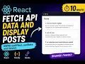React API Data Fetching and Displaying Posts Using useEffect useState and fetch MALAYALAM