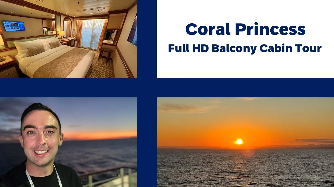 Coral Princess: Standard Balcony Tour - Full HD cabin tour #cruise