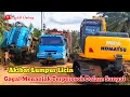 Lagu Lumpur Tebal Truck Kayu Terperosok Dalam Sungai Proses Evakuasi Driver Bingung Banjir Sudah Naik 