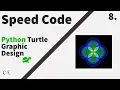 8 Python Turtle Graphic Design - Speed Code Awesome 2D Multicolour Flower Design