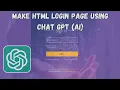 Html css javascript project login page openai gpt chat Make Login Page using chatgpt